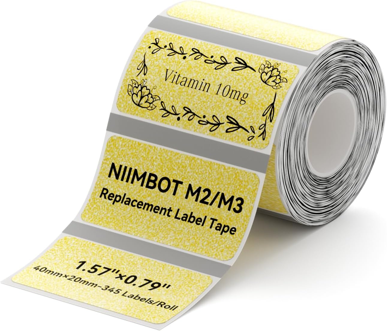 image:imageNIIMBOT M2M3 Thermal Transfer Labels 157079 345 TapesRoll for M2M3 Label Maker Long Storage Time for Small Businesses Cosmetics Vitamins Labeling HologramGold