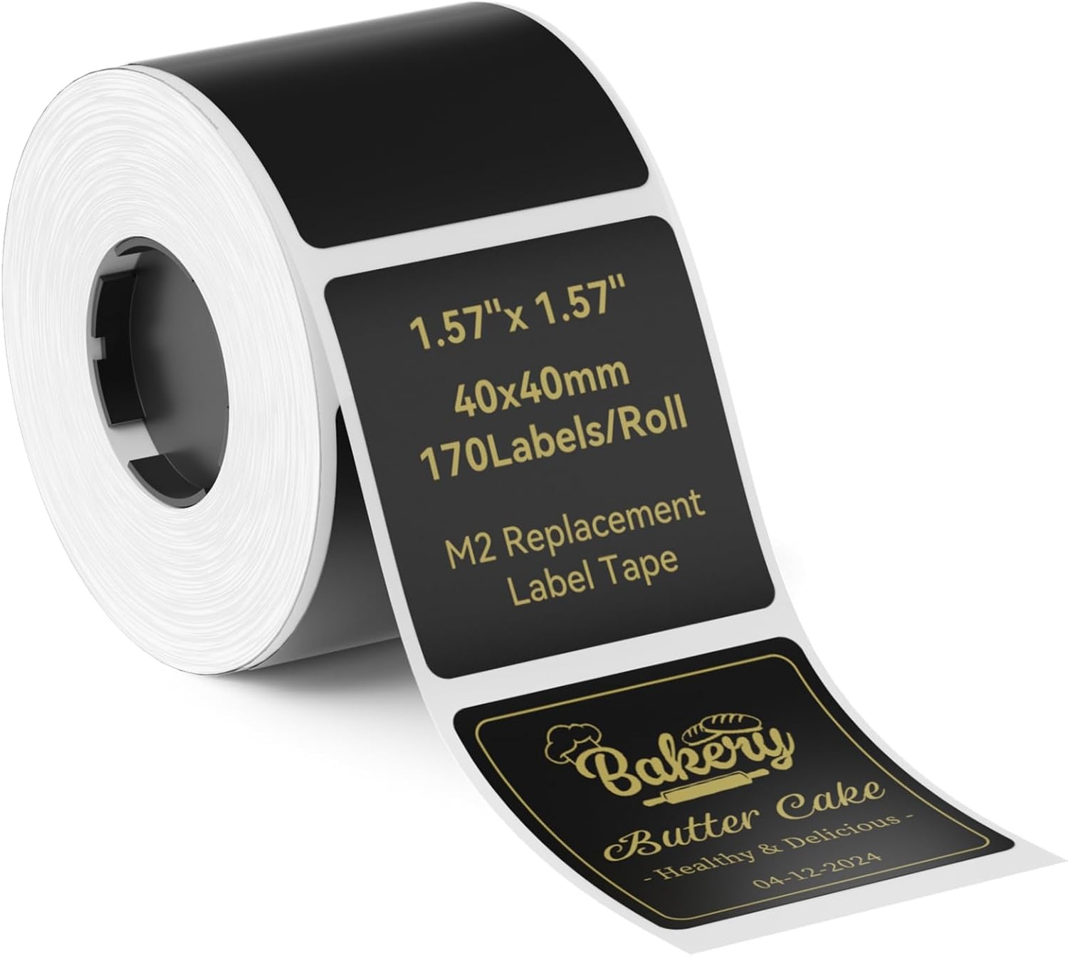image:imageNIIMBOT M2M3 Thermal Transfer Labels 157079 345 TapesRoll for M2M3 Label Maker Long Storage Time for Small Businesses Cosmetics Vitamins Labeling HologramBlack