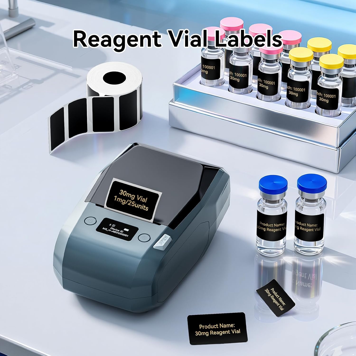 image:imageNIIMBOT M2M3 Thermal Transfer Labels 157079 345 TapesRoll for M2M3 Label Maker Long Storage Time for Small Businesses Cosmetics Vitamins Labeling HologramBlack