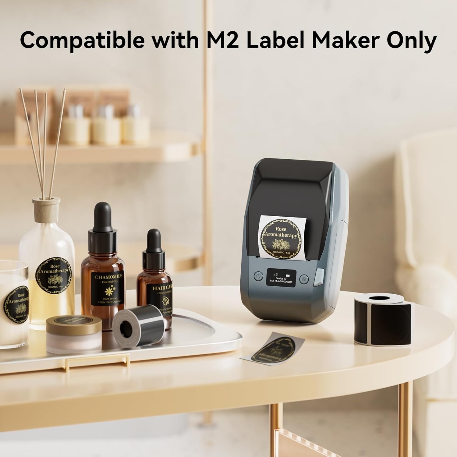 image:imageNIIMBOT M2M3 Thermal Transfer Labels 157079 345 TapesRoll for M2M3 Label Maker Long Storage Time for Small Businesses Cosmetics Vitamins Labeling HologramBlack