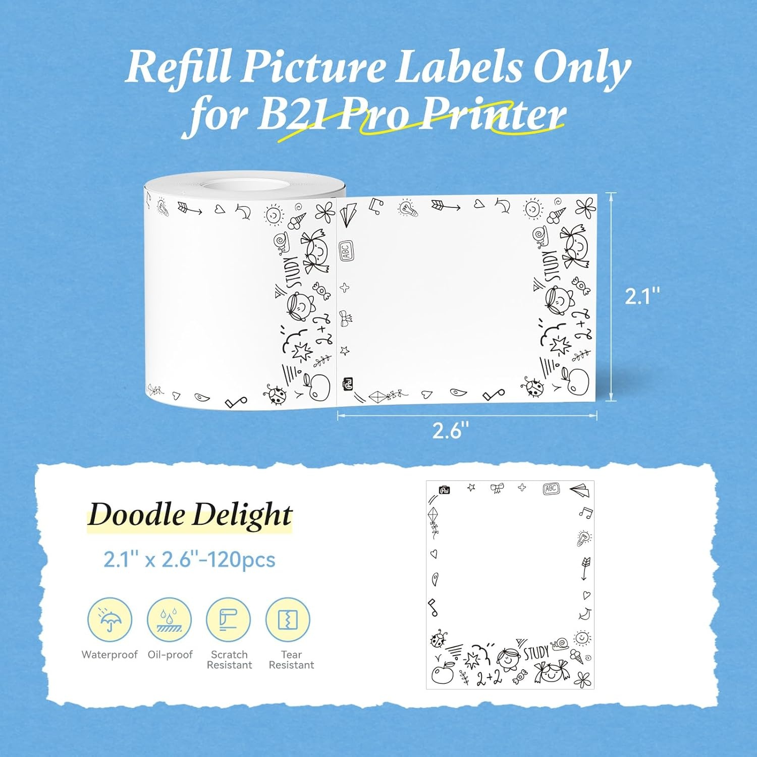 image:imageNIIMBOT Photo Papers Compatible with Pro Series Label Makers Thermal Picture Labels Good Idea to Print Photos Beauty Memories NoteList 213x26754x67mm21x2654x67mmdoodle