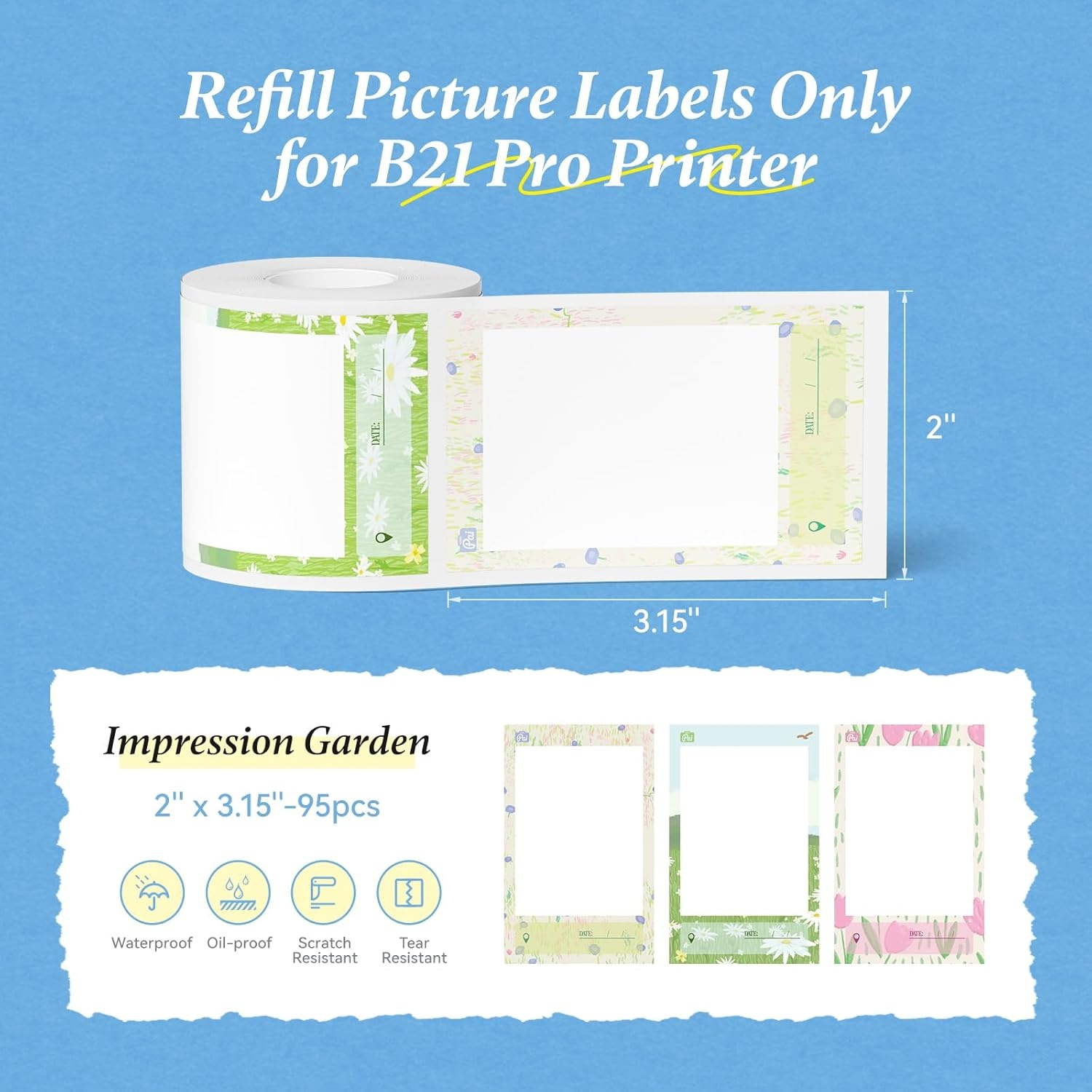 image:imageNIIMBOT Photo Papers Compatible with Pro Series Label Makers Thermal Picture Labels Good Idea to Print Photos Beauty Memories NoteList 213x26754x67mmImpression Garden