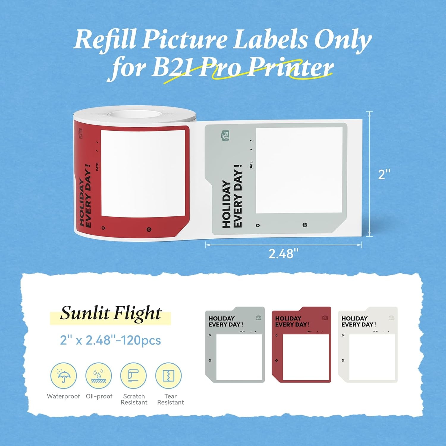 image:imageNIIMBOT Photo Papers Compatible with Pro Series Label Makers Thermal Picture Labels Good Idea to Print Photos Beauty Memories NoteList 213x26754x67mmSunlit Flight
