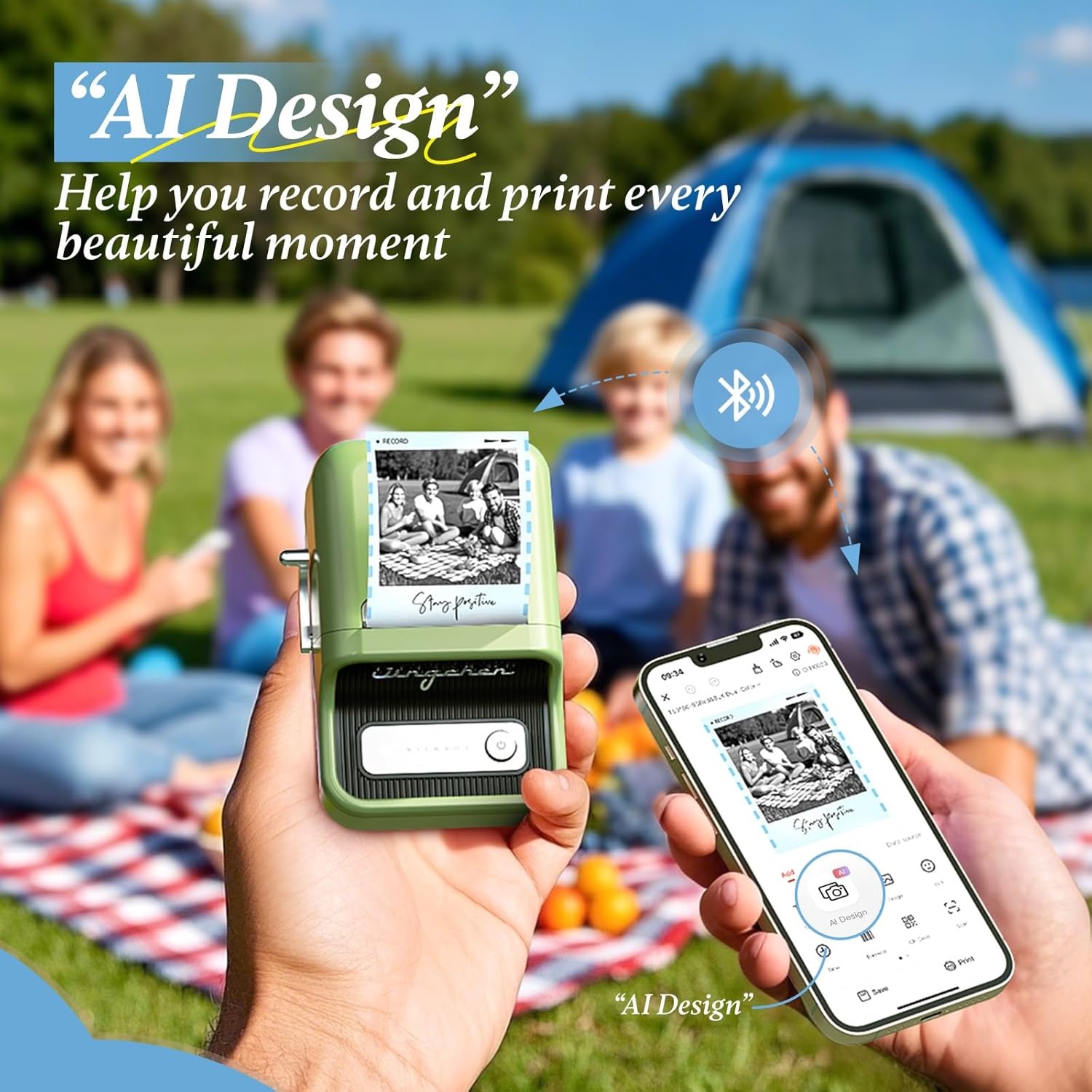 image:imageNIIMBOT Photo Papers Compatible with Pro Series Label Makers Thermal Picture Labels Good Idea to Print Photos Beauty Memories NoteList 213x26754x67mmSea Wind