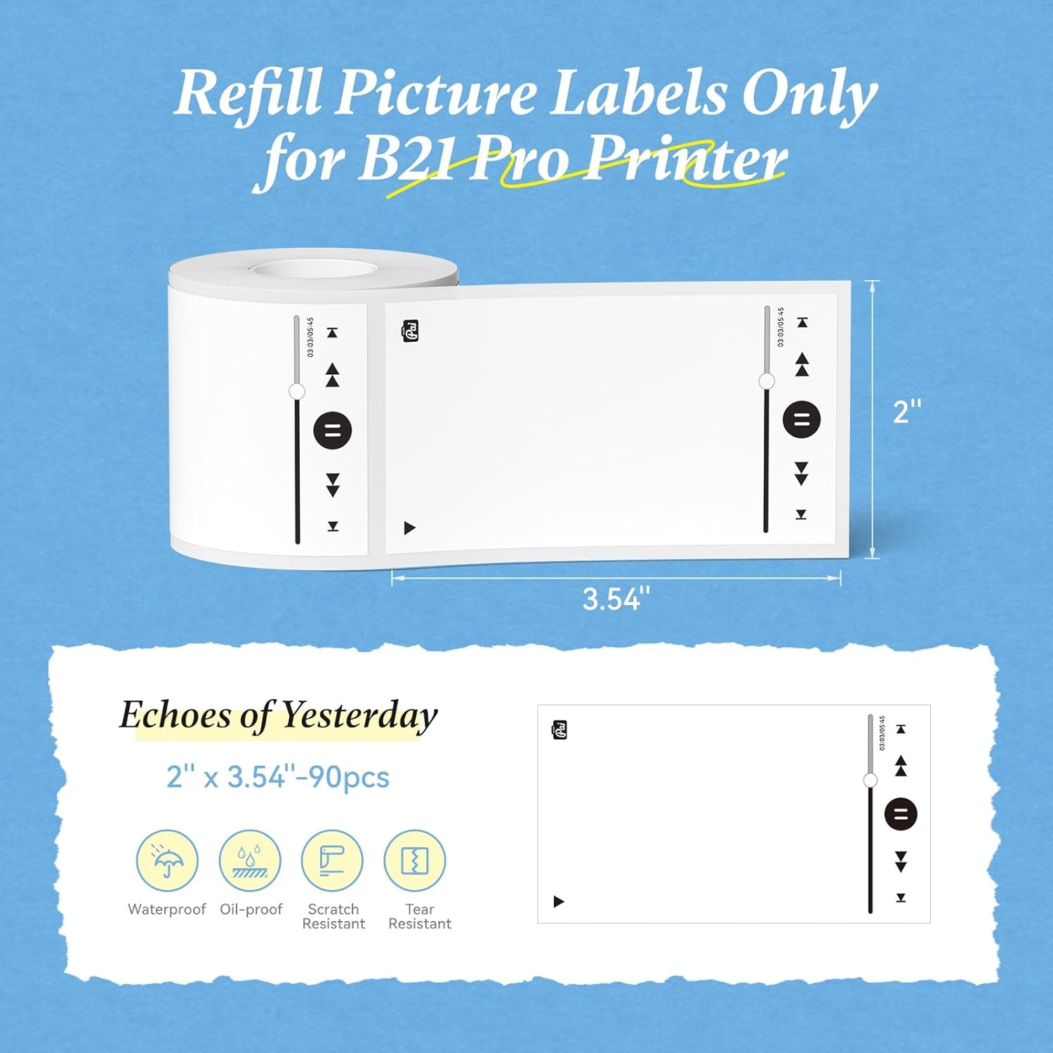 image:imageNIIMBOT Photo Papers Compatible with Pro Series Label Makers Thermal Picture Labels Good Idea to Print Photos Beauty Memories NoteList 213x26754x67mmYesterday