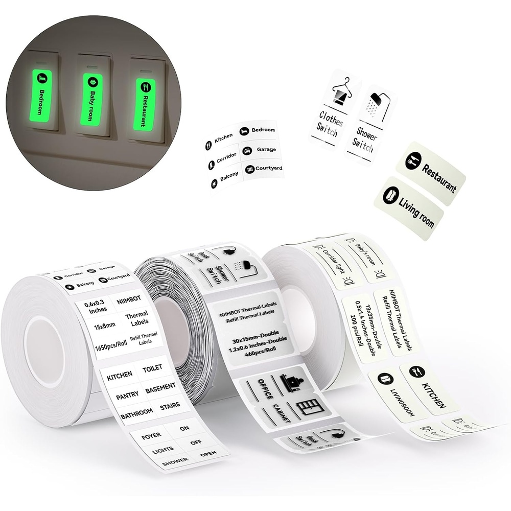 image:image3 Rolls Clear Labels for NIIMBOT B1 B21 B3S K3 Label Maker 157 x 118 40x30mm Printer Labels Food Labels for Jars Personalized Editable Labels for HomeSchoolOfficeSwitch Stickers3rolls
