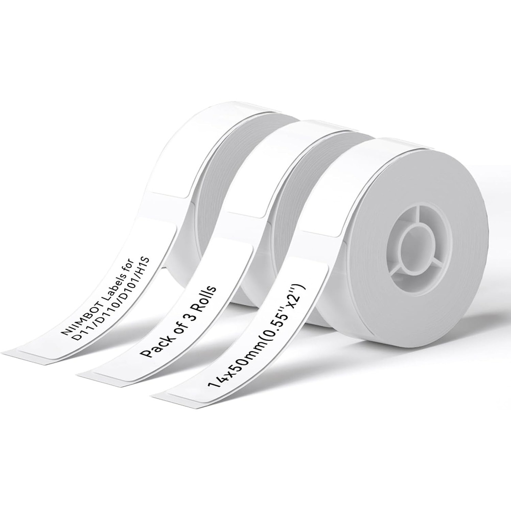 image:imageNIIMBOT 3 Rolls Labels for D11D110D101H1S Thermal Printer Labels 055 x 214x50mm NIIMBOT Labels for LogoJar LabelHomeKitchenWhite