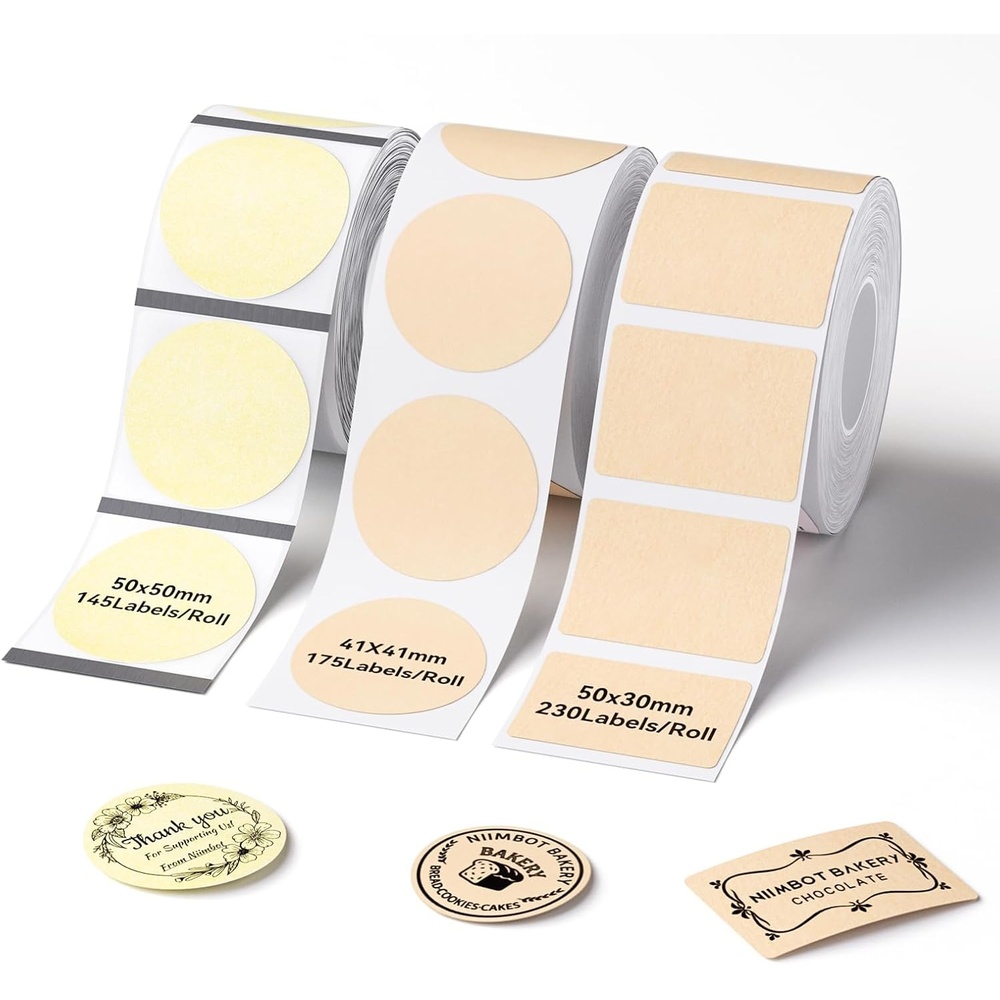 image:imageNIIMBOT 3 Rolls Set Label for B1 B21 B3S B21Pro Label Maker 13x13 Colorful16x08 Zoo16x06 2 Rows Thermal Label Refills for DaycareSpice JarAddressLogoNameFood ContainerMix H