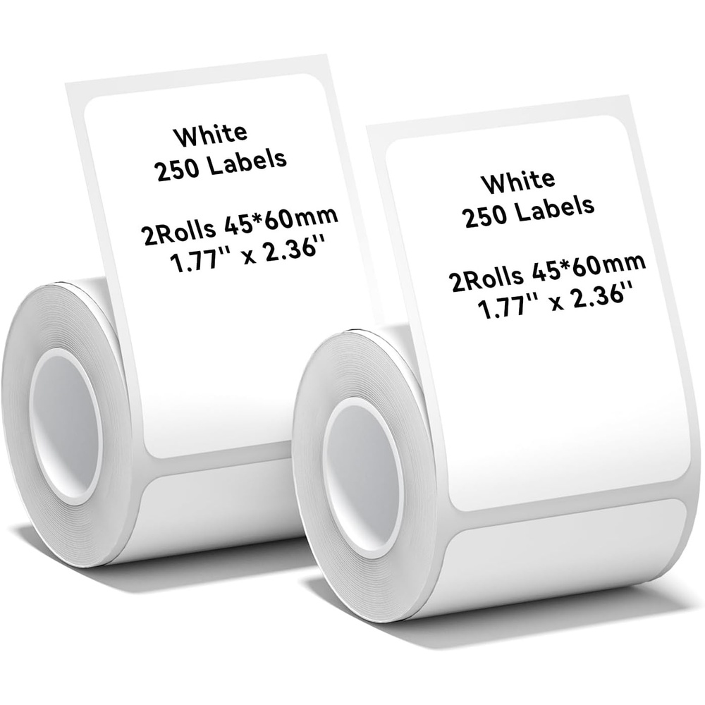 image:imageNIIMBOT B1 Label Maker Tape B21 Label Paper 4560 mm 125 LabelsRoll White 2Rolls2 ROLLS 4560 mm