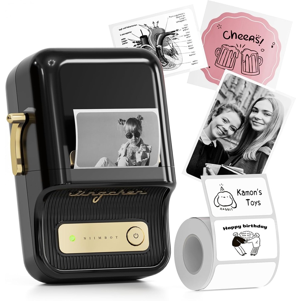 image:imageNIIMBOT B21 Label Maker 2 Inch Portable Thermal Label Printer Label Maker Machine with Tape Compatible with Android iOS amp PCLabeling for Home Storage Office and Small BusinessOffWhiteBlack