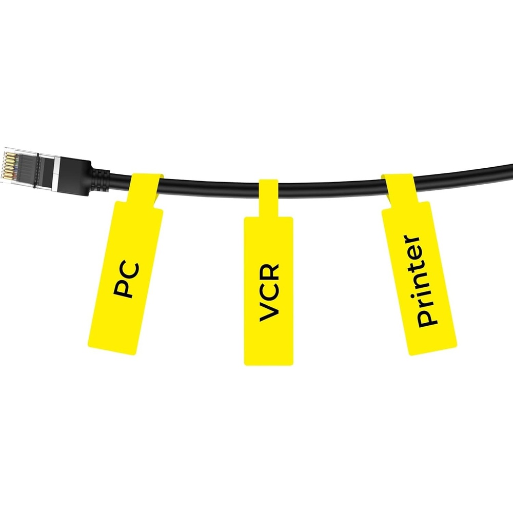 image:imageNIIMBOT Cable Label for B1B21B2 Label Printer Waterproof OilProof Cable Tags1 x 31 Roll of 100 Thermal Sticker Labels WhiteYellow 1