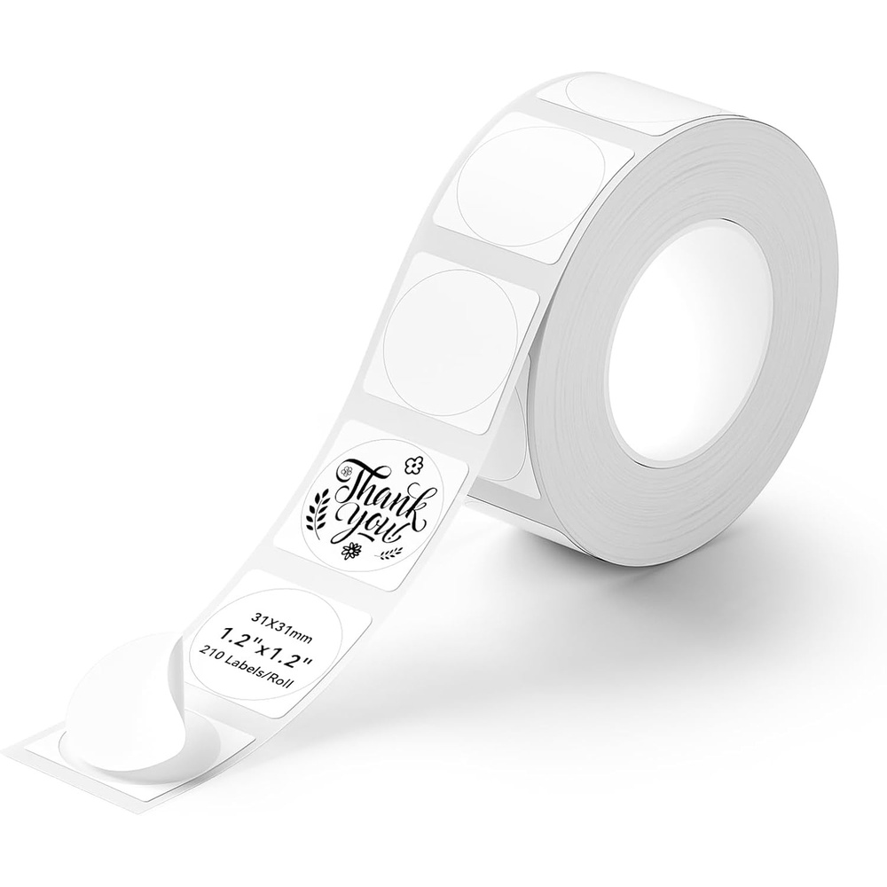 image:imageNIIMBOT Clear Label Tape for B1B21B3S 157 X 118 40x30mm 230 LabelsRoll Thermal Label Sticker for Mason JarSpiceBarcodeQR CodeAddressSmall BusinessWhite
