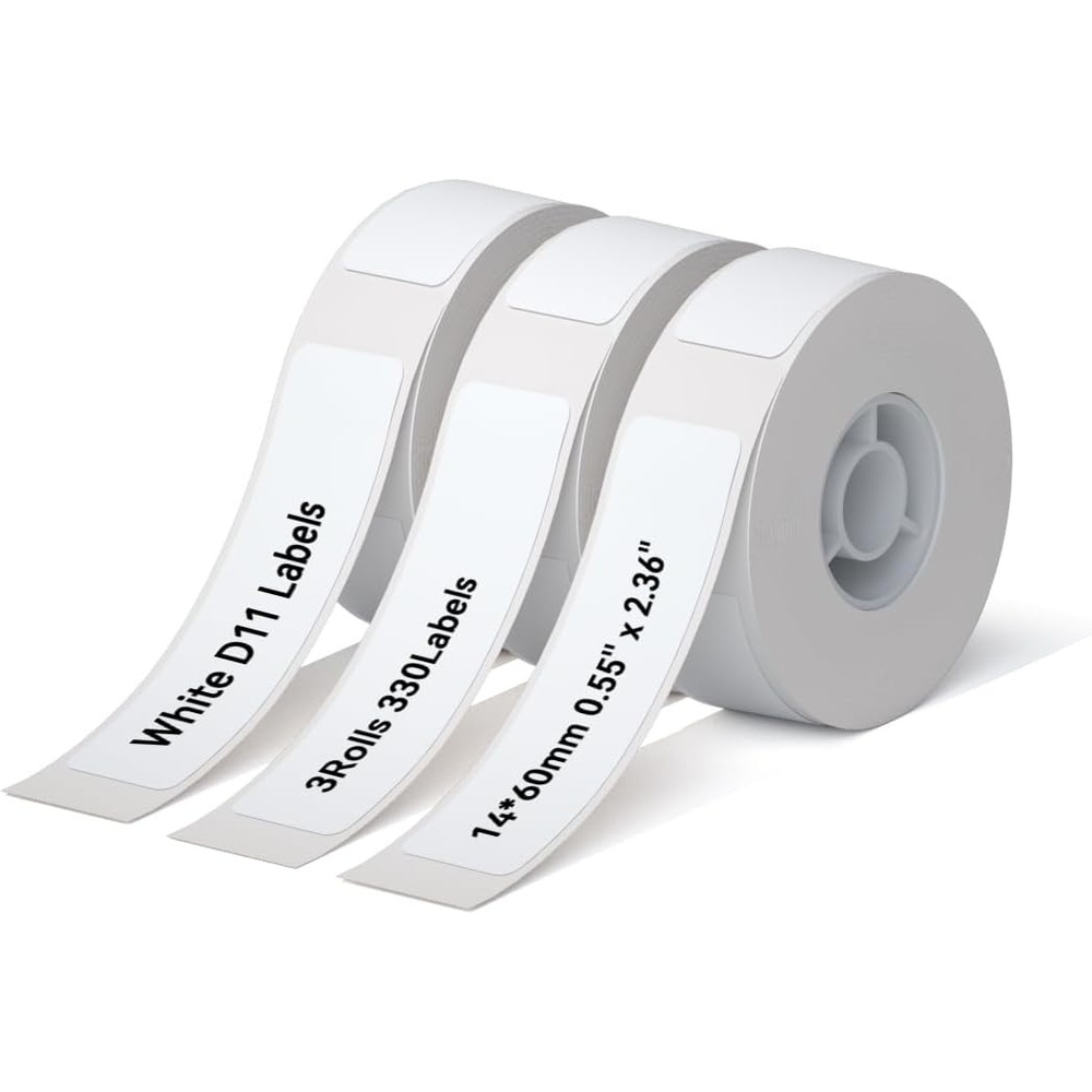 image:imageNIIMBOT D11 Label Maker Tape Adhesive White Paper 047 X 295 12 X 75mm 95 LabelsRoll Compatible for NIIMBOT D11 D110 Label Printer Thermal Paper Black on White 3Roll14X60mm