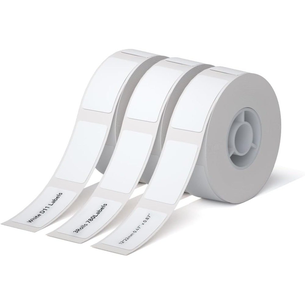 image:imageNIIMBOT D11 Label Maker Tape Adhesive White Paper 047 X 295 12 X 75mm 95 LabelsRoll Compatible for NIIMBOT D11 D110 Label Printer Thermal Paper Black on White 3Roll12X22mm