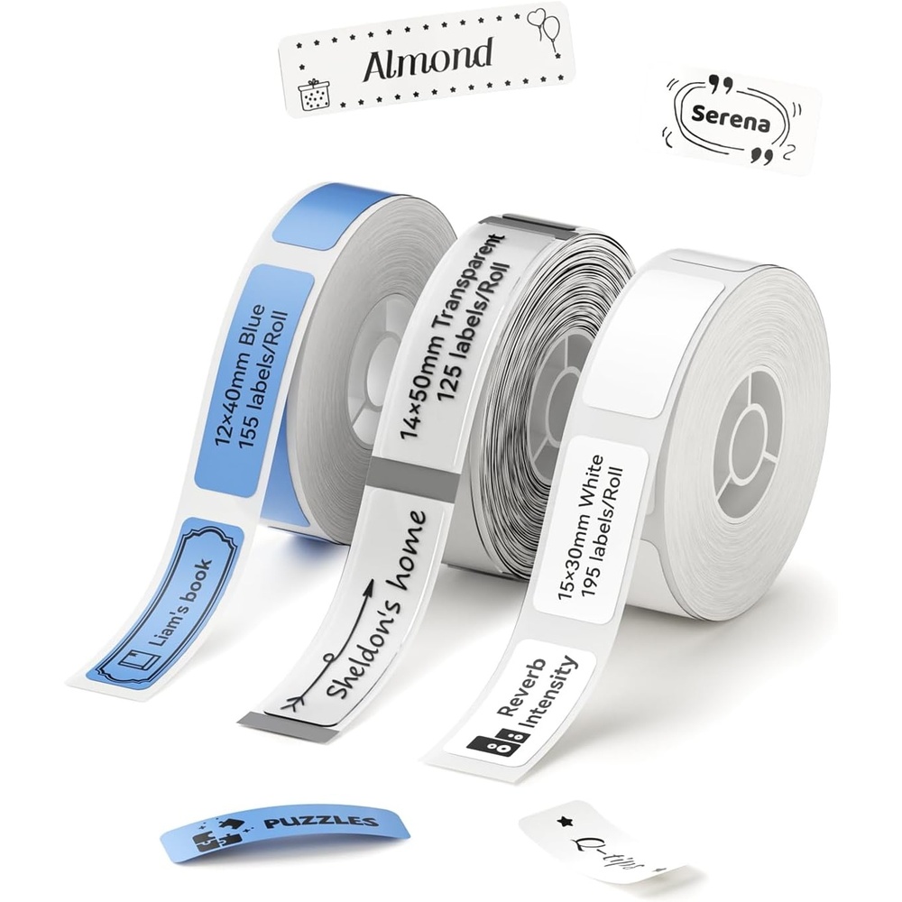 image:imageNIIMBOT D11 Label Maker Tape Adhesive White Paper 047 X 295 12 X 75mm 95 LabelsRoll Compatible for NIIMBOT D11 D110 Label Printer Thermal Paper Black on White 3Roll15X30mm 14X50mm 12X40mm