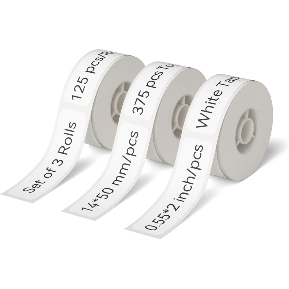 image:imageNIIMBOT D11 Label Tape D110 Label Maker Papers 3Rolls Cable Labels SelfAdhesive Labeling Tape 047 X 429 12 X 109mm Cable Label Refills for Home Office Circuit Box 195 Labels3Rolls White1450white