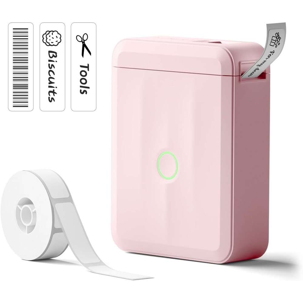 image:imageNIIMBOT D110 Label Maker Machine Bluetooth Thermal Label Printer for School Home Office Organization Mini Thermal Printer Label Maker with 1 Label Tape BluePink