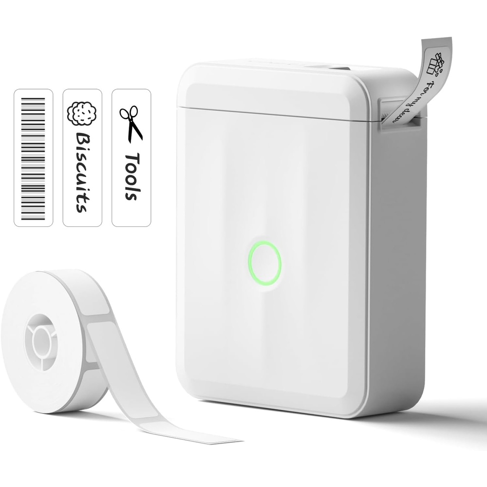 image:imageNIIMBOT D110 Label Maker Machine Bluetooth Thermal Label Printer for School Home Office Organization Mini Thermal Printer Label Maker with 3 Label Tapes WhiteWhite