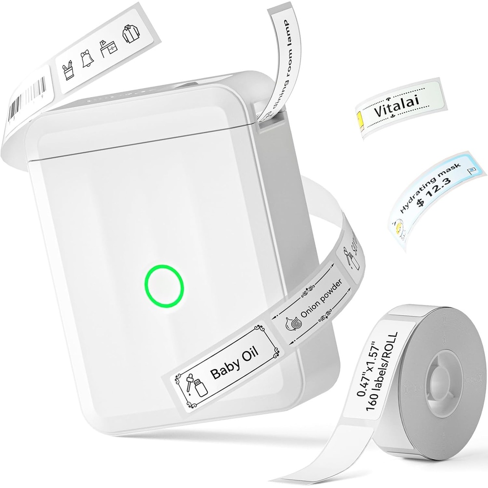 image:imageNIIMBOT D110 New Version Label Maker Machine with Tape Handheld Bluetooth Label Printer Mini Thermal Printer Sticker Maker for Organizing Home Kitchen SchoolWhiteWhite