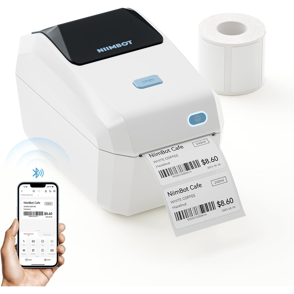 image:imageNIIMBOT K3 Label Printer 3 Inch Desktop Label Maker with HighSpeed Bluetooth and USB Connection Support Smartphone amp PC Thermal Label Maker for Small Business and Home OfficeWhite