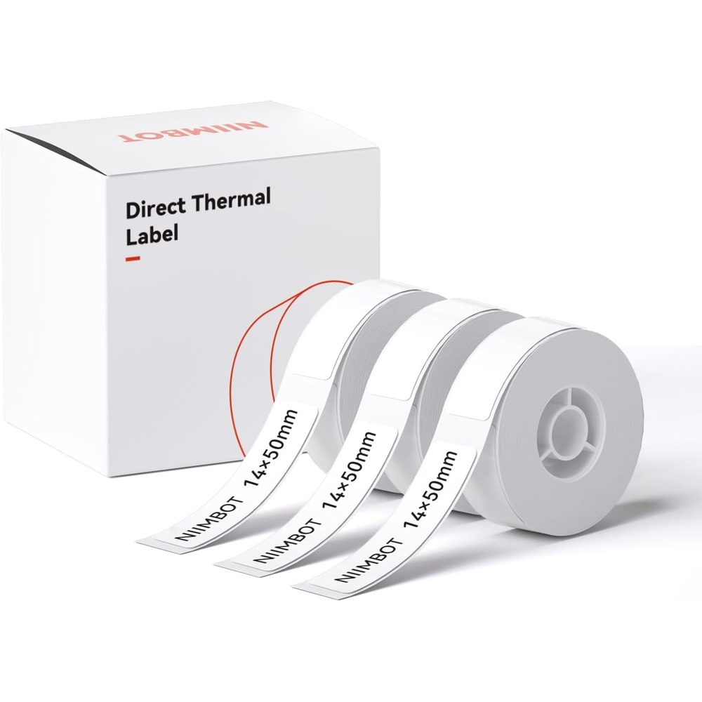 image:imageNIIMBOT Label Maker Tape for D11D110D101 Label Maker 12 x 40 mm 047 x 157 for Home Office Labeling Tape Replacement Pink14mmx50mmwhite