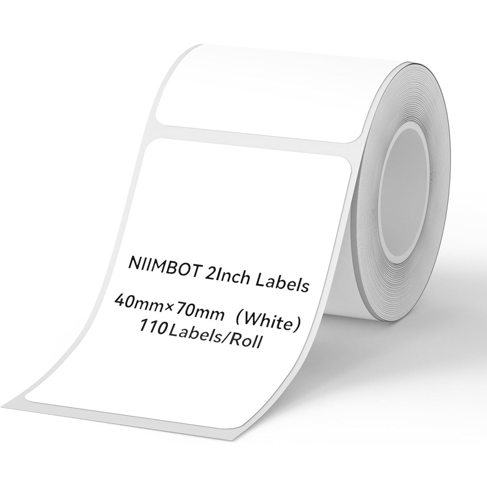 image:imageNIIMBOT Labels for B1B21B31 Label Maker 50 x 30 mm 197 x 118 230 TapesRoll Thermal Label Tape Waterproof OilProof for Home Office Small Business Labeling Tape ReplacementWhite40mm70mmwhite