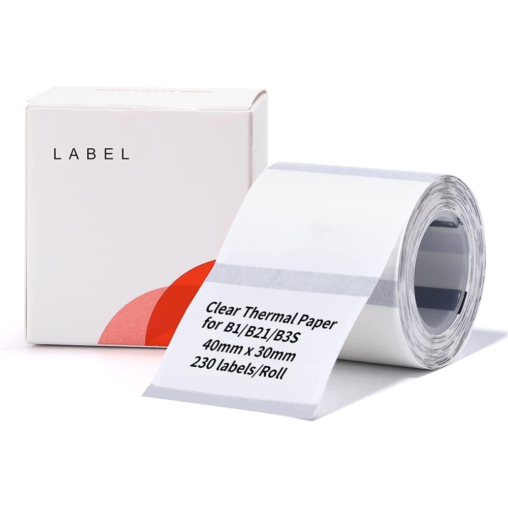 image:imageNIIMBOT Labels for B1B2B21B3SK3 Label Printer Thermal Stickers 2 x 31550x80mm Waterproof OilProof Label Tape 1 Roll of 95 White Sticker LabelsClear157 X 118