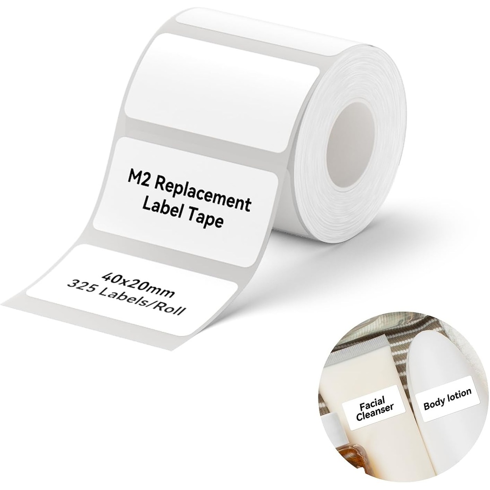 image:imageNIIMBOT M2M3 Thermal Transfer Labels 157 x 078 40x20mm Only forM3M2 Label Maker PET Material Waterproof and HighTemperature Resistance Long Storage TimeSilver4020MM white