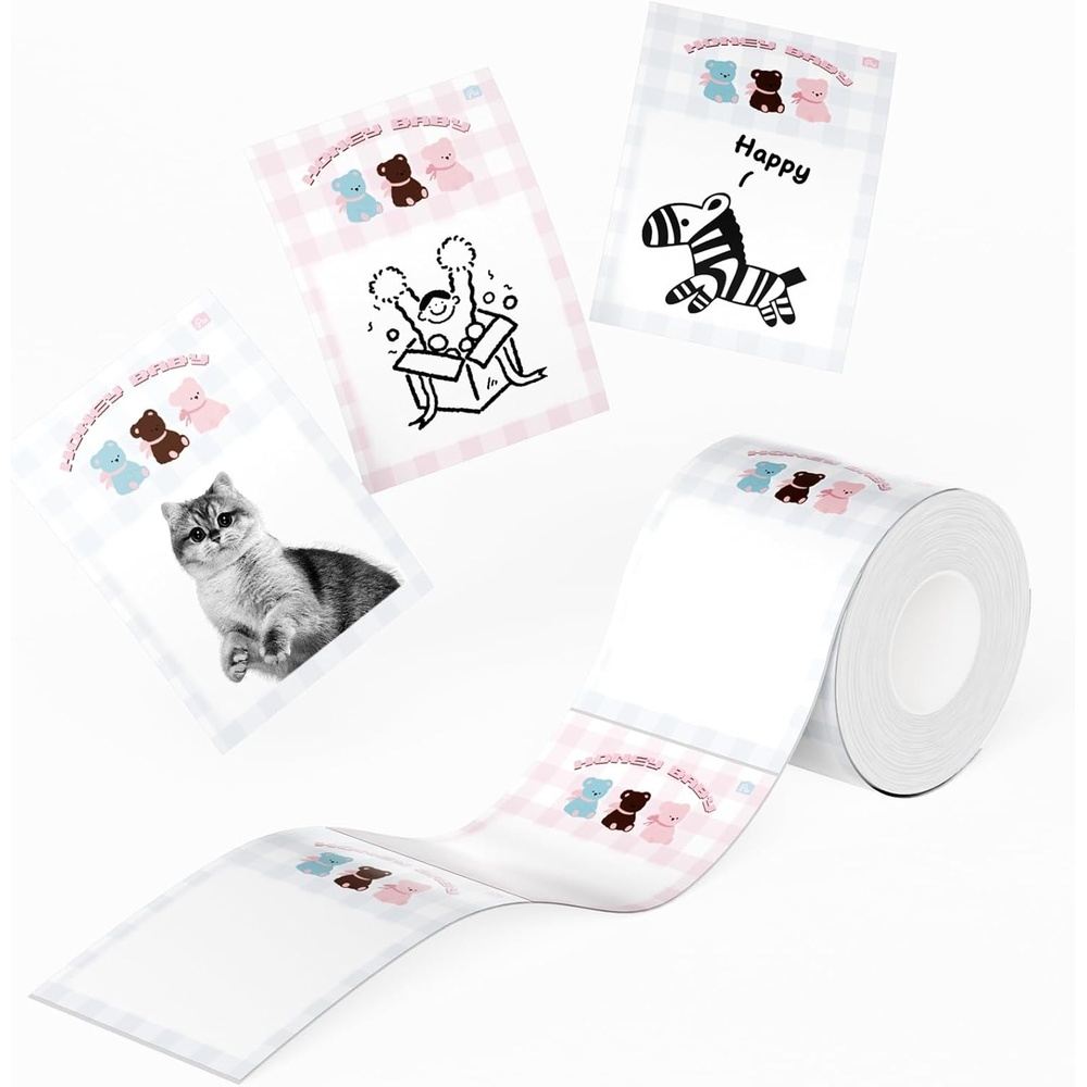 image:imageNIIMBOT Photo Papers Compatible with Pro Series Label Makers Thermal Picture Labels Good Idea to Print Photos Beauty Memories NoteList 213x26754x67mmHoney Bear