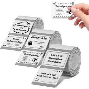 image:image3 Rolls Clear Labels for NIIMBOT B1 B21 B3S K3 Label Maker 157 x 118 40x30mm Printer Labels Food Labels for Jars Personalized Editable Labels for HomeSchoolOffice40x30clear3rolls