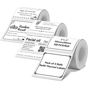 image:imageNIIMBOT B1B21B3S K3 Labels 3 Rolls 2 x 118 50x30mm Food amp Personalized Labels for HomeSchoolOffice50x503rollswhite