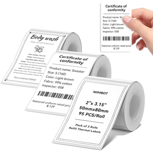 image:imageNIIMBOT B1B21B3S K3 Labels 3 Rolls 2 x 118 50x30mm Food amp Personalized Labels for HomeSchoolOffice50x803rollswhite