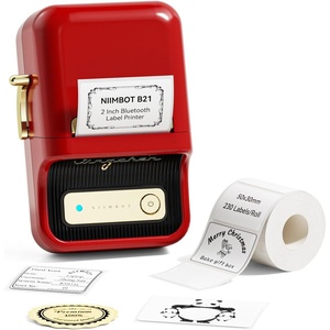 image:imageNIIMBOT B21 Label Maker Machine with Tape 2 Inch Portable Sticker Printer Thermal Labeler for Gift Jar Candle Address Labels for Home Office Business Organization Supports Mobile amp PC GreenRed