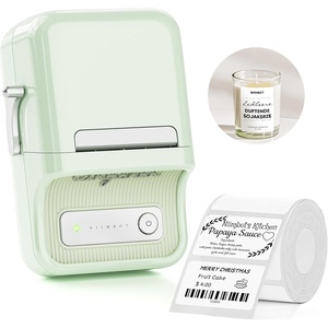 image:imageNIIMBOT B21 Label Maker Thermal Label Printer Portable Inkless Label Makers for HomeOfficeBusiness with 1 Pack 50x30mm White Label Compatible with iOS amp Android BlackMint Green