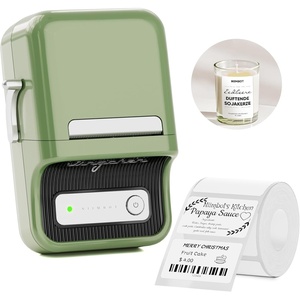 image:imageNIIMBOT B21 Label Maker Thermal Label Printer Portable Inkless Label Makers for HomeOfficeBusiness with 1 Pack 50x30mm White Label Compatible with iOS amp Android BlackGreen