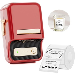 image:imageNIIMBOT B21 Label Maker Thermal Label Printer Portable Inkless Label Makers for HomeOfficeBusiness with 1 Pack 50x30mm White Label Compatible with iOS amp Android BlackRed