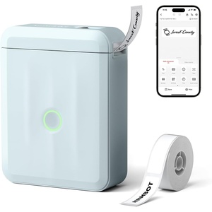 image:imageNIIMBOT D110 Upgraded Version Mini Label Maker Machine with Tape Portable Bluetooth Thermal Printer Sticker Labeler with Multiple Templates for Office Organization Home Kitchen School WhiteBlue