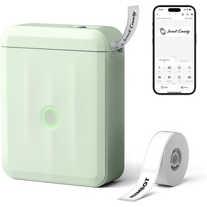 image:imageNIIMBOT D110 Upgraded Version Mini Label Maker Machine with Tape Portable Bluetooth Thermal Printer Sticker Labeler with Multiple Templates for Office Organization Home Kitchen School WhiteGreen
