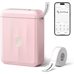 image:imageNIIMBOT D110 Upgraded Version Mini Label Maker Machine with Tape Portable Bluetooth Thermal Printer Sticker Labeler with Multiple Templates for Office Organization Home Kitchen School WhitePink