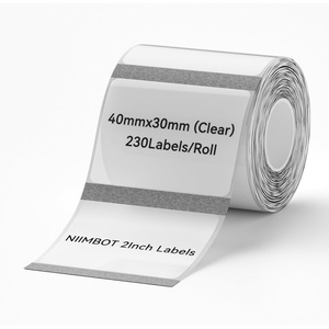 image:imageNIIMBOT Labels for B1B21B31 Label Maker 50 x 30 mm 197 x 118 230 TapesRoll Thermal Label Tape Waterproof OilProof for Home Office Small Business Labeling Tape ReplacementWhite40mm30mmclear