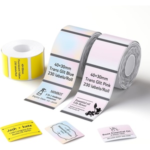 image:imageNIIMBOT Thermal Label Tape 5050mm Compatible for NIIMBOT B1 B21 B31 B3S K3 Thermal Sticker Paper 19 x 197 Waterproof Labeling Tape Replacement 150 LabelsRoll 3 Packs Round3 Roll Mix color 3