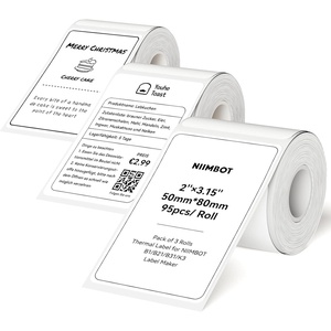 image:imageNIIMBOT Thermal Label Tape 5050mm Compatible for NIIMBOT B1 B21 B31 B3S K3 Thermal Sticker Paper 19 x 197 Waterproof Labeling Tape Replacement 150 LabelsRoll 3 Packs Round3 ROLLS 5080MM