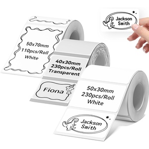 image:imageNIIMBOT Thermal Label Tape 5050mm Compatible for NIIMBOT B1 B21 B31 B3S K3 Thermal Sticker Paper 19 x 197 Waterproof Labeling Tape Replacement 150 LabelsRoll 3 Packs Round3 Roll Mix Size