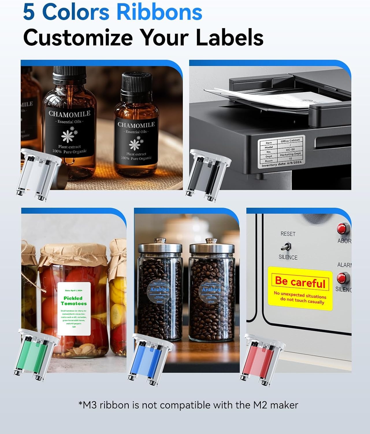 image:imageNIIMBOT M3 Label Maker Machine with Tape 3 Bluetooth Thermal Transfer Sticker Printer for Small Business Clothing Address Cable Storage Compatible with Phones amp PCNot for 4x6 Shipping Label3Inch