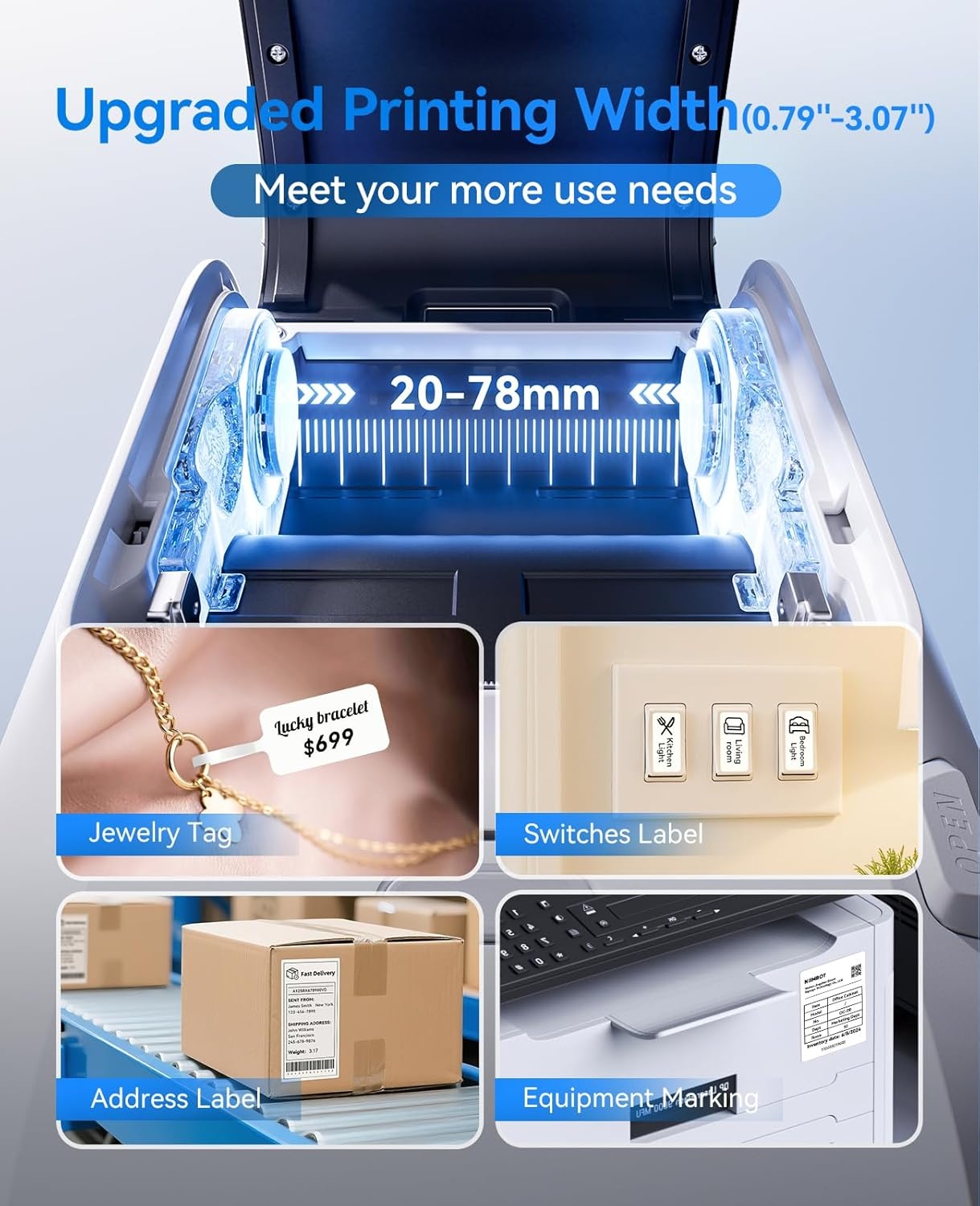 image:imageNIIMBOT M3 Label Maker Machine with Tape 3 Bluetooth Thermal Transfer Sticker Printer for Small Business Clothing Address Cable Storage Compatible with Phones amp PCNot for 4x6 Shipping Label3Inch