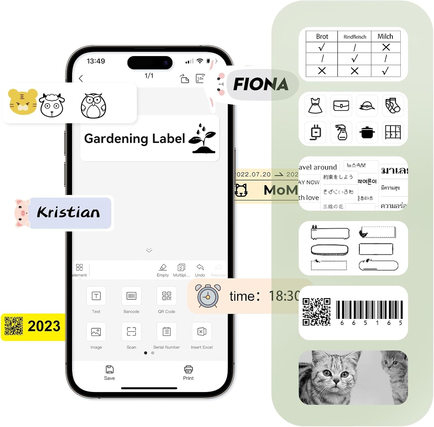 image:imageNIIMBOT Thermal Transfer Labels 055x118 for N1B18 Label Maker PET Material Waterproof and HighTemperature Resistance Long Storage Time White14x30mm190051177clear Gardening