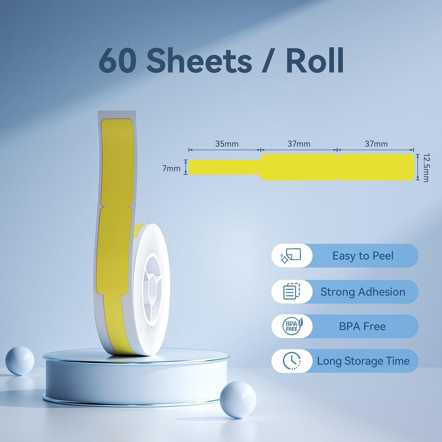 image:imageNIIMBOT Thermal Transfer Labels 055x118 for N1B18 Label Maker PET Material Waterproof and HighTemperature Resistance Long Storage Time White14x30mm190049429yellow Cable