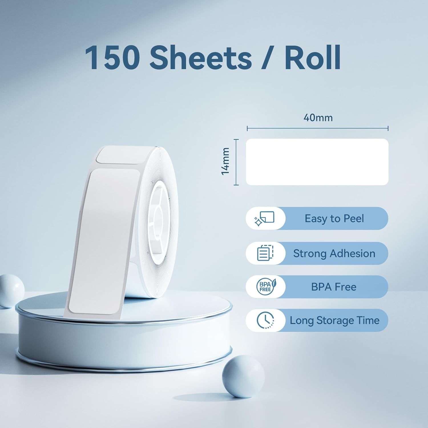 image:imageNIIMBOT Thermal Transfer Labels 055x118 for N1B18 Label Maker PET Material Waterproof and HighTemperature Resistance Long Storage Time White14x30mm190055157white