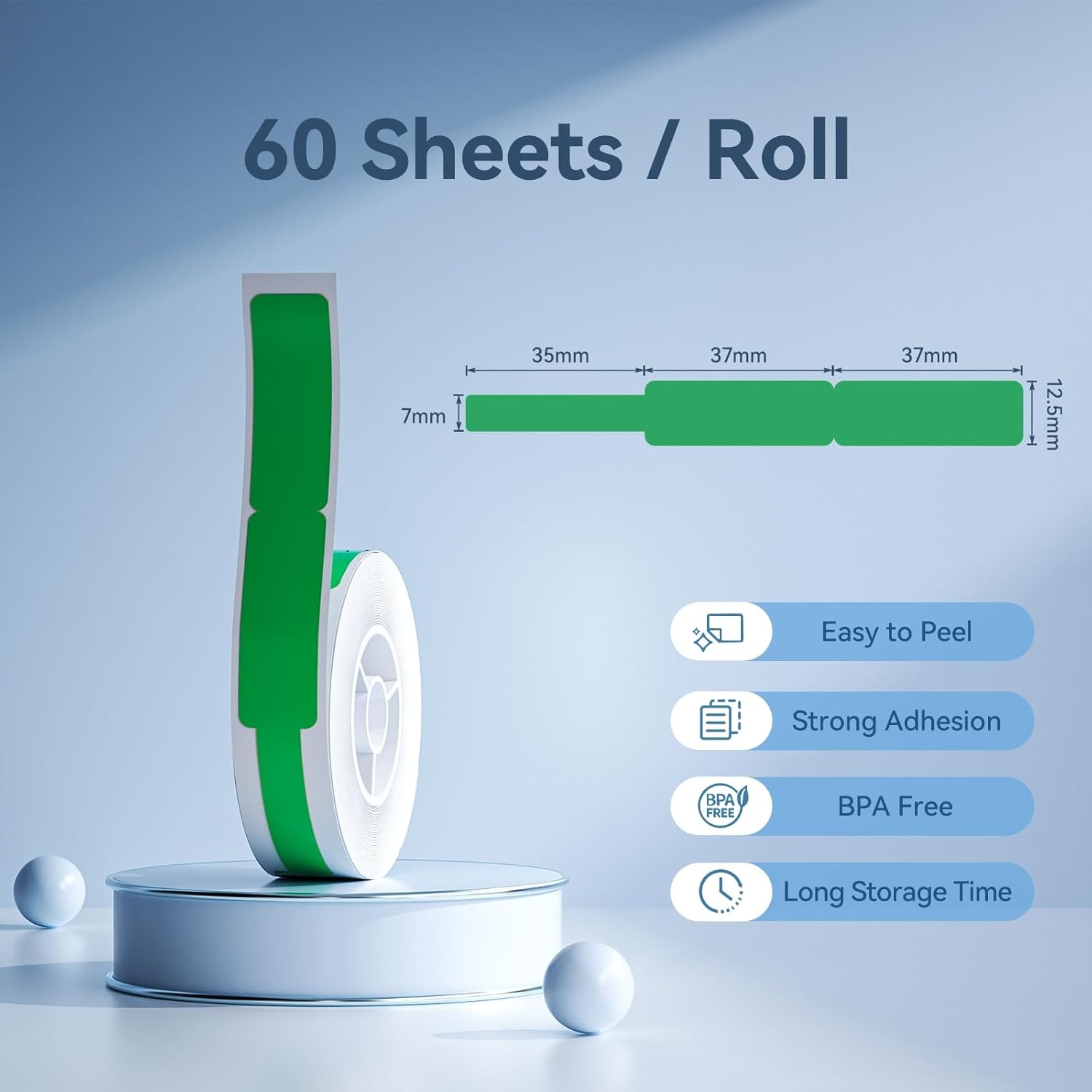 image:imageNIIMBOT Thermal Transfer Labels 055x118 for N1B18 Label Maker PET Material Waterproof and HighTemperature Resistance Long Storage Time White14x30mm190049429green Cable