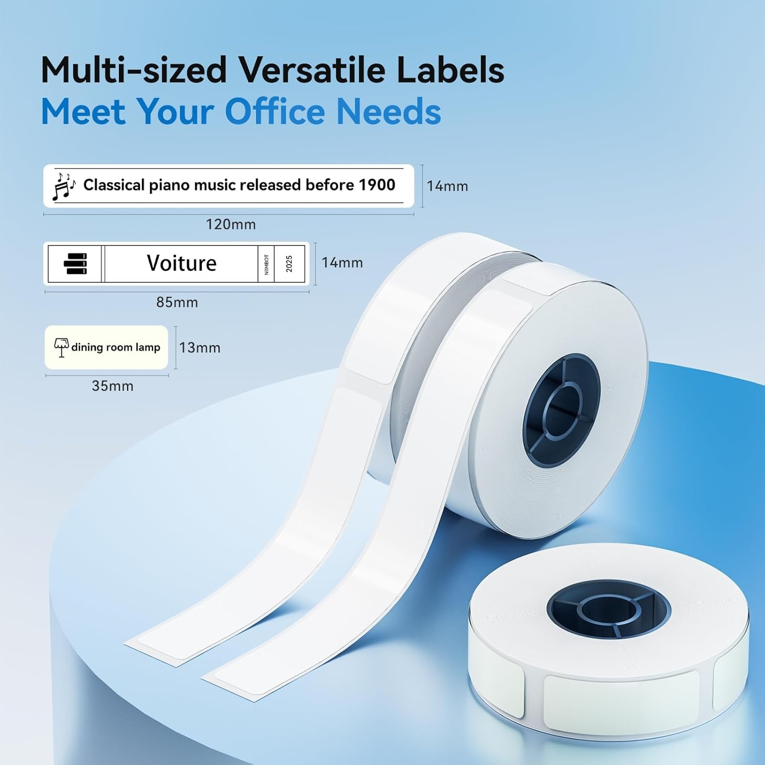 image:imageNIIMBOT Thermal Transfer Labels 055x118 for N1B18 Label Maker PET Material Waterproof and HighTemperature Resistance Long Storage Time White14x30mm190051138luminous